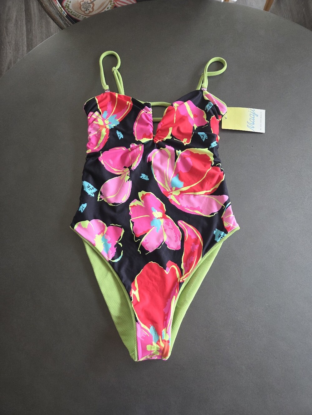 Maaji Reversible One-Piece Swimsuit Size Large NWT Tropical